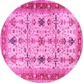 thumbnail image 1 of Ahgly Company Indoor Round Oriental Pink Traditional Area Rugs, 6' Round, 1 of 4