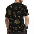 thumbnail image 3 of T Shirt For Men Sports Sea Shells Popular Gold and Black Summer Tee Shirt O Neck Streetwear Design T, 3 of 7