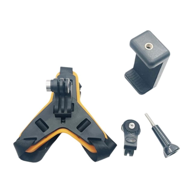 Universal Action Camera And Phone Helmet Chin Mount Bracket With Adjustable Strap For Cycling Motorcycle Sports