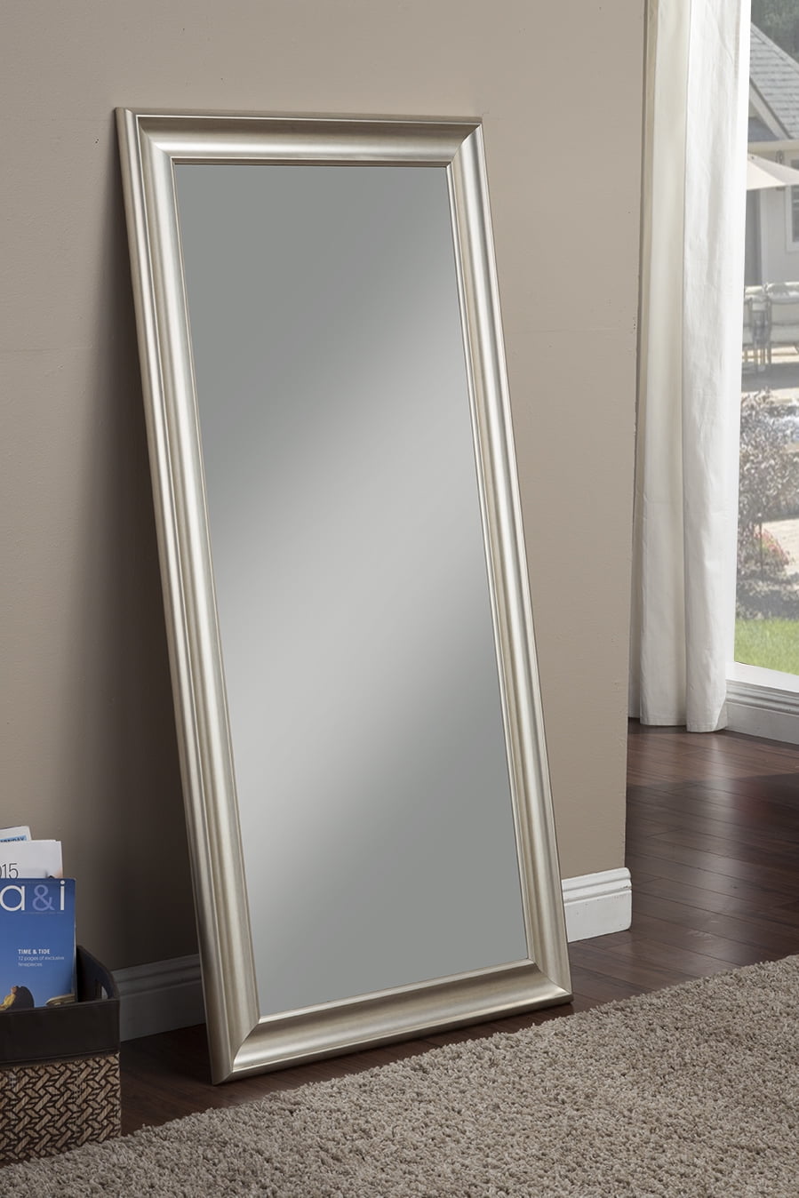 Mirrors Com Image Champagne Silver Full Length Leaner Mirror
