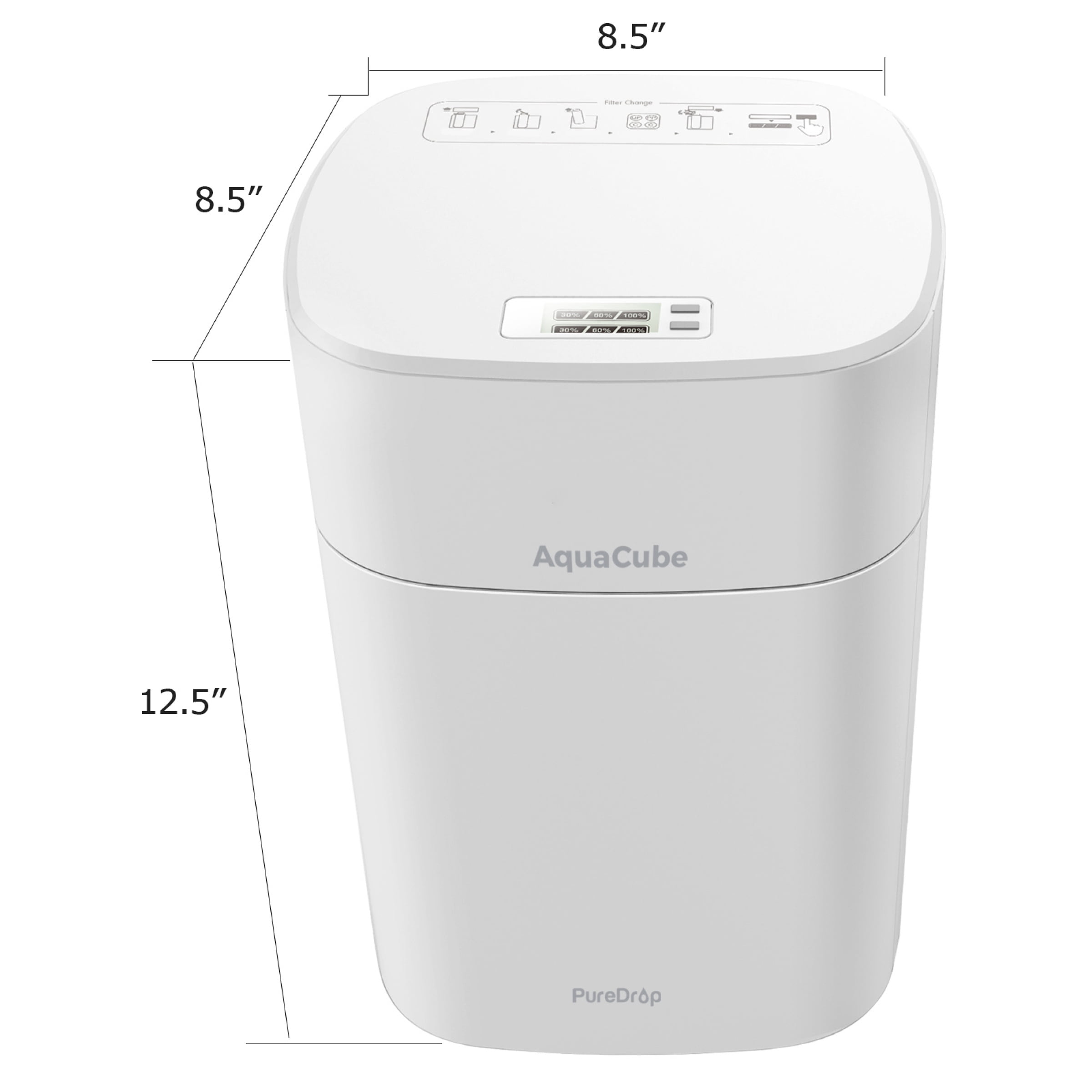 PureDrop CUW4 Aquacube Tankless Drinking Water Filter System Compact Ultra Filtration for Sink, RV, and More, White