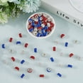 thumbnail image 3 of 1 Box 120PCS European Rhinestone Independence Day Beads with Silver Color Plated Brass Cores Large Hole American Crystal Diamond Spacer Bead, 3 of 7