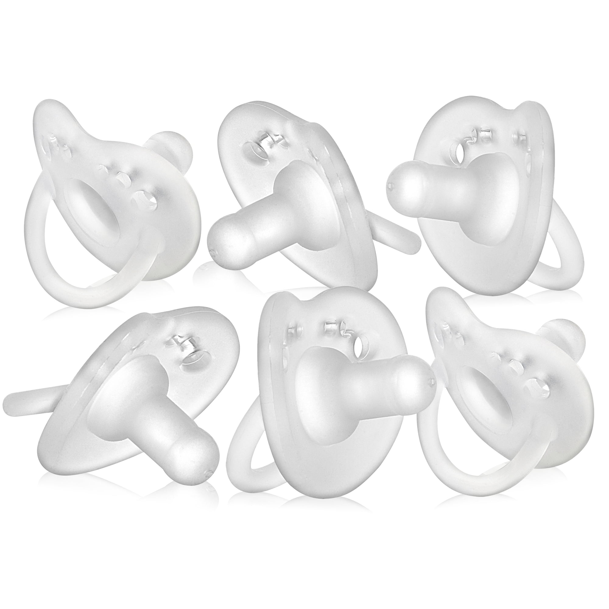 Evenflo Balance + Stage 1 Cylindrical Silicone Baby Pacifiers for Ages 0 Months+, Pack of 6