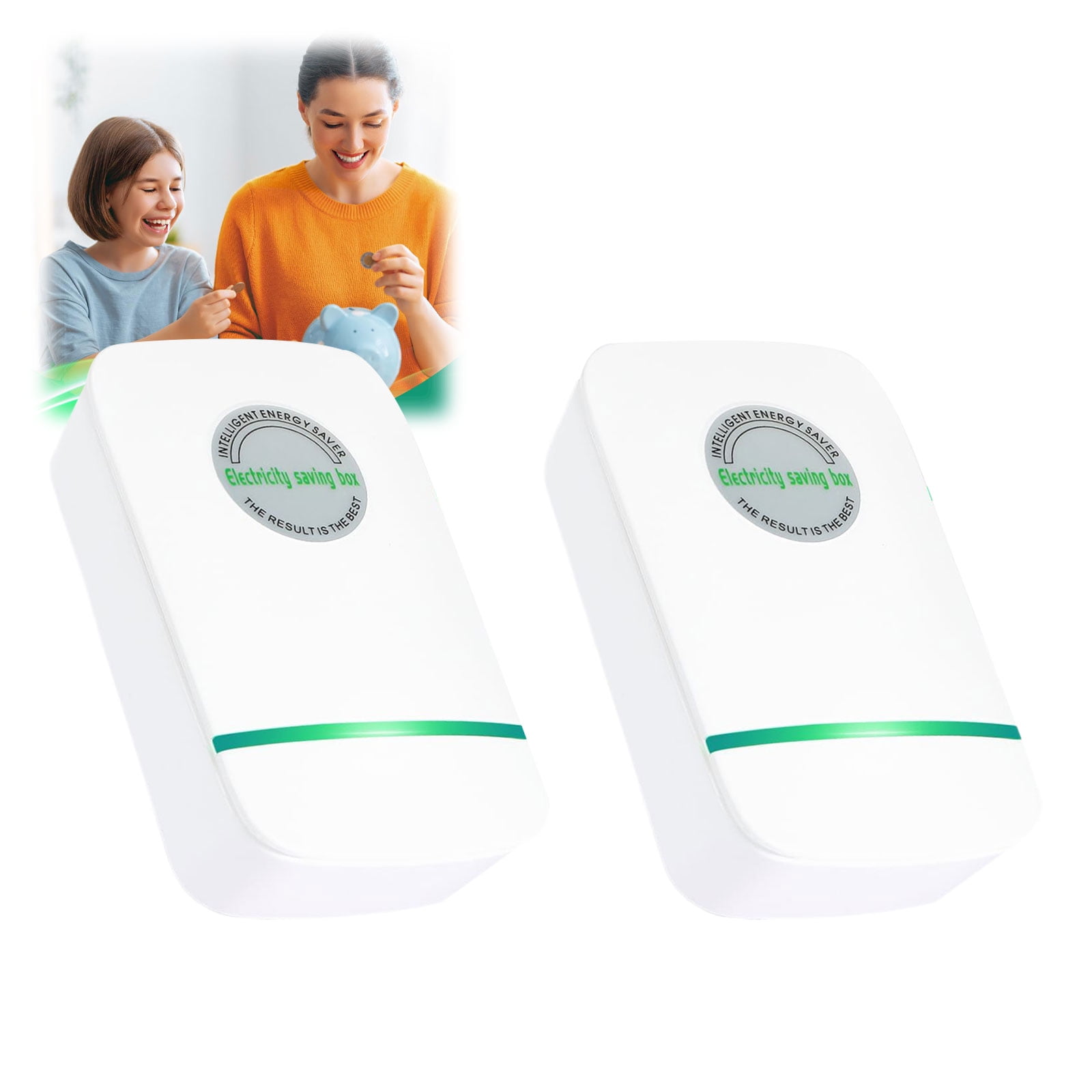 Smart Plug Device for Home & Office, Energy Saving Plug-in US Plug, Compatible with Air Conditioner Refrigerator Washing Machine (2PC)