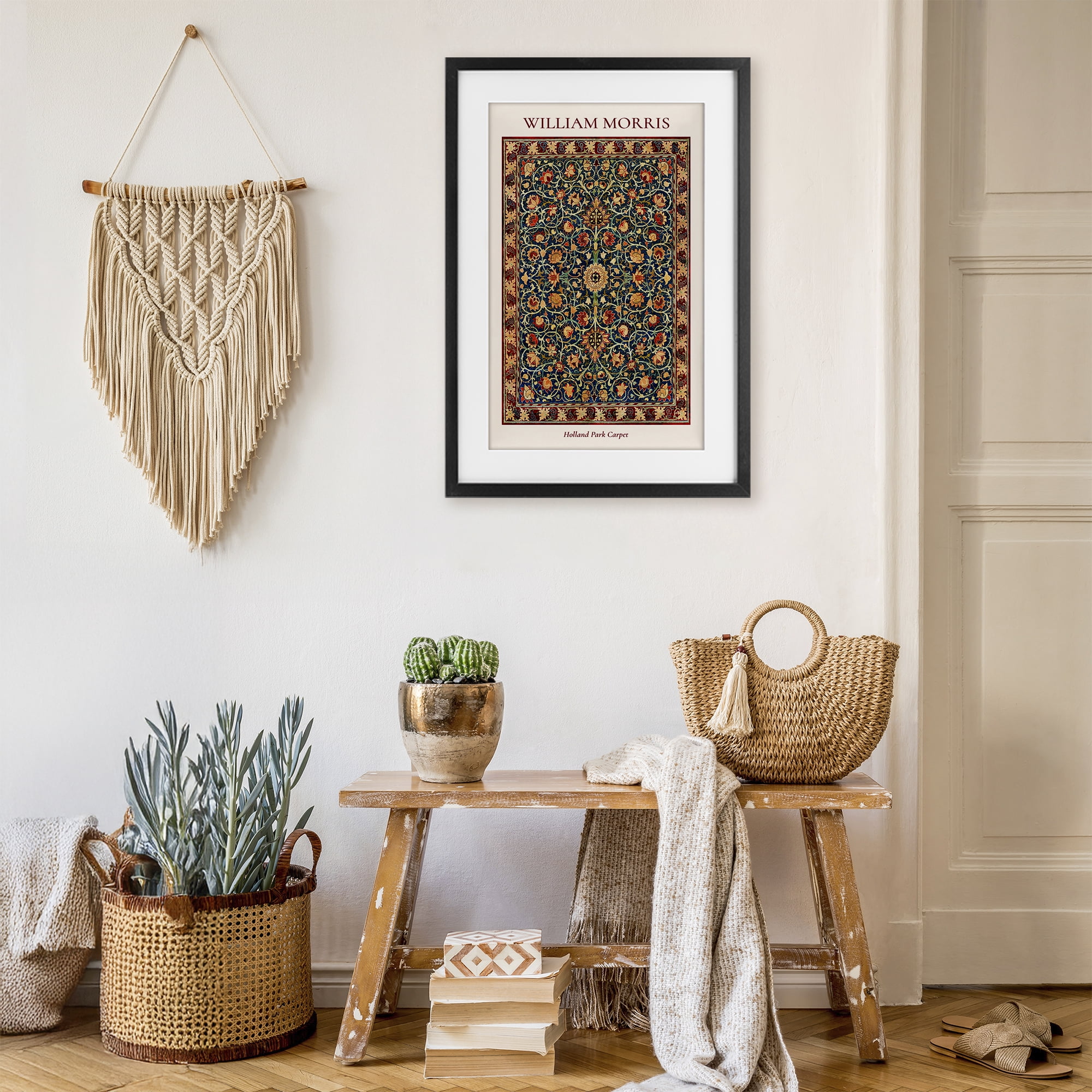Stupell Industries Holland Park William Morris Design Black Framed Print Under Glass, design by Vintage Hustle