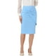 thumbnail image 1 of Falda Lápiz Fruncida de Cintura Alta para Mujer INSPIRE CHIC con Detalle de Lazo y Abertura Trasera, Midi, Cuerpo Ceñido, Talla S, Azul Claro, 1 of 6