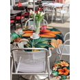 thumbnail image 6 of Outdoor Tablecloth with Umbrella Hole Zipper Burnt Orange Flower Round Tablecloth 54" Waterproof Outside Table Cloth Vintage Botanical Floral Patio Table Cover Tablecloths for Picnic Party, 6 of 8