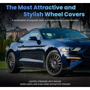 Alpena Austin Black Wheel Covers – Set of 4, European-Made Hubcaps – 15-Inch Universal Fit