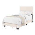 thumbnail image 1 of CorLiving Celeste Off-White Boucle Fabric Upholstered Adult Bed with Headboard, Box Spring Required, 1 of 8