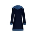 thumbnail image 6 of Sokhug Women’s Hooded Paneled Denim Sweatshirt Dress Long Sleeve Midi Dress with Pockets Casual Fall Winter Cozy Outfit, 6 of 8