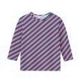 thumbnail image 3 of Piuwrlz Children Girls 3/4 Sleeve T-Shirts Summer Round Neck Casual Sweatshirts Printed Round Neck Stripe Shirt Tops Pink Size 5 Years, 3 of 4
