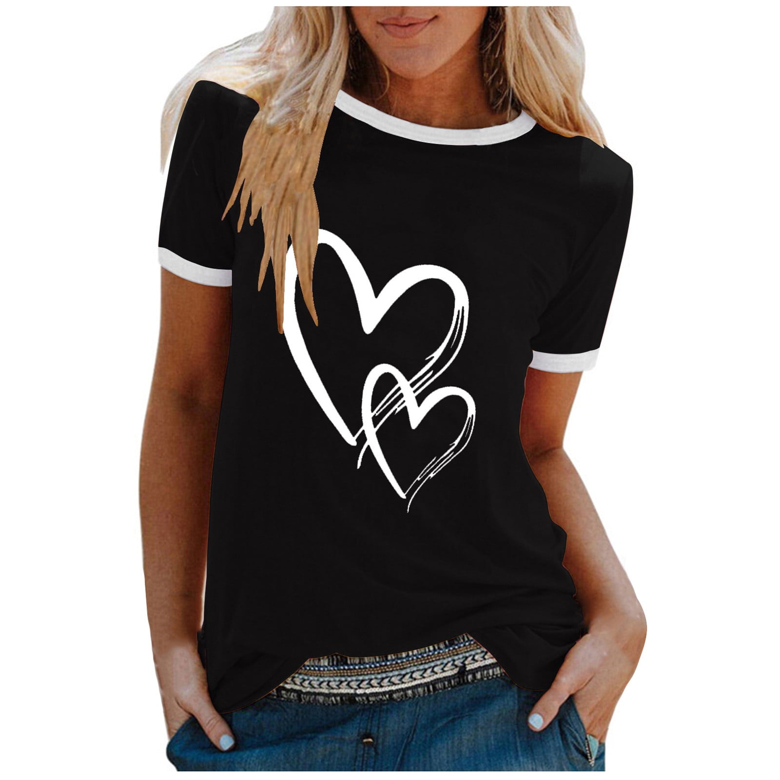 Plus Size Summer T-Shirt for Women Women's Fashion Casual Printing O ...