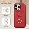 thumbnail image 6 of Asuwish Compatible with iPhone 16 Pro 6.3 inch Wallet Phone Case Screen Protector Ring Crossbody Strap Stand Credit Card Holder RFID Cell Cover for i Phone16 i16 16Pro Women Girls Red, 6 of 8