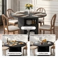 thumbnail image 3 of Hawsaiy 5-Piece Dining Table Set for 4, 47" Round Dining Table Set with 4 PU Leather Dining Chairs, Modern Farmhouse Table Set for Dining Room (Black+Black), 3 of 10