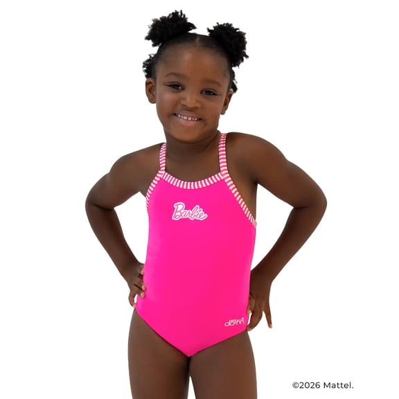 Dolfin Barbie™ Little Girls' One Piece Swimsuit (Pink, 3T)