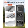 thumbnail image 5 of KFFKFF Carport Replacement Canopy, 12 x 20 ft Portable Garage Cover with Side Panels, UV-Resistant and Waterproof, Durable Car Shelter Tarp with Ball Bungees, Grey, Frame Not Included, 5 of 9