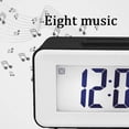 thumbnail image 5 of Rawiri Reloj despertador digital LED Reloj digital Despertador Fecha Temperatura Posponer 8 Música Sueño Funciona con pilas (Negro), 5 of 5