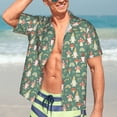 thumbnail image 7 of Pofeuu Mushrooms Gnome Print Hawaiian Shirt for Men Sleeves Casual Button Down Summer Beach Dress Shirts T-Shirts,Medium, 7 of 7