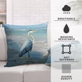 thumbnail image 3 of Blue Heron Beach Throw Pillow Covers 18x18 Set of 2 Summer Coastal Nautical Ocean Sea Wave Pelican Decorative Pillow Cases Farmhouse Bird Cushion Cover for Couch Sofa Outdoor, 3 of 7
