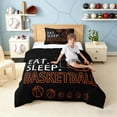 thumbnail image 3 of meiyoeat Eat Sleep Basketball Twin Comforter Setsfor Boys Teens,Sport Basketball Bedding Set, Black Reversible 2 Pieces, 1 Comforter and 1 Pillowcase, 3 of 6