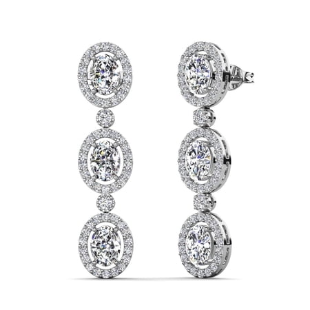 Cate & Chloe Lorraine 18k White Gold Plated Dangle Earrings with Simulated Diamonds for Women