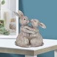 thumbnail image 3 of Arte Creativo Estatuil de jardín Abrazar Polyle Escultura de animales Estatuil Decoración interior y exterior Hogar Patio Césped Jardín s Acc Conejo CUTICAT Figuras al aire libre, 3 of 8