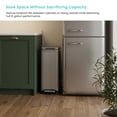 thumbnail image 6 of Home Zone Living 12 Gallon Silver Stainless Steel Slim Kitchen Trash Can with Reeded Body, 6 of 9