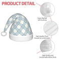 thumbnail image 4 of Fuzoiu Daisy Plaid Blue Print Santa Hat Christmas Hat for kids,Santa Hats with Pompom, Unisex Xmas Holiday Hat for Christmas New Year Festive Party Supplies, 4 of 6