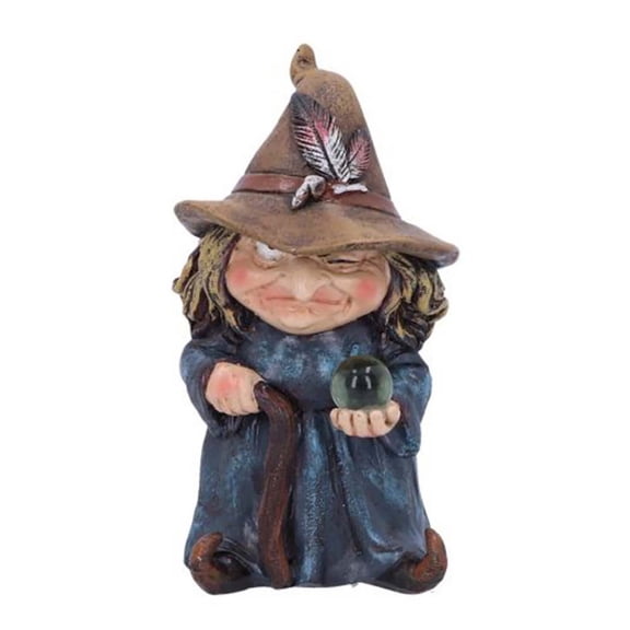 XYKA Hallwoeen Polyresin Garden Gnome Witch Ornaments for Indoor/Outdoor Decor with Clear Patterns and Three Ceramic Material Unique Retro Shape with Festive Atmosphere Smooth and Transparent Out