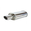 Vibrant TPV Turbo Round Muffler (23in Long) with 4in Round Tip Straight Cut - 3in inlet I.D. main image 1