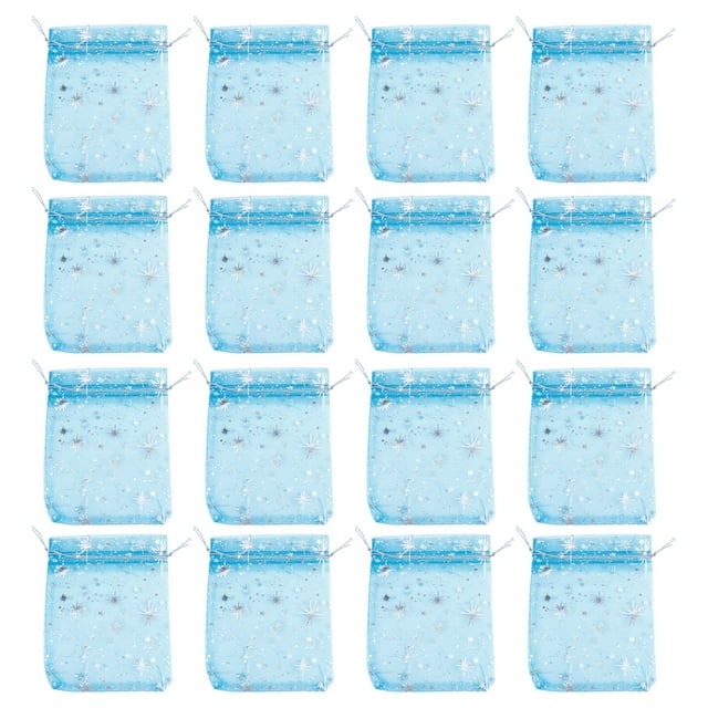 CIMAXIC fabric bags 50Pcs Fabric Lovely Star Pattern Candy Bags Beautiful Packing Bags (Blue),4.92"X3.94"X0.04"