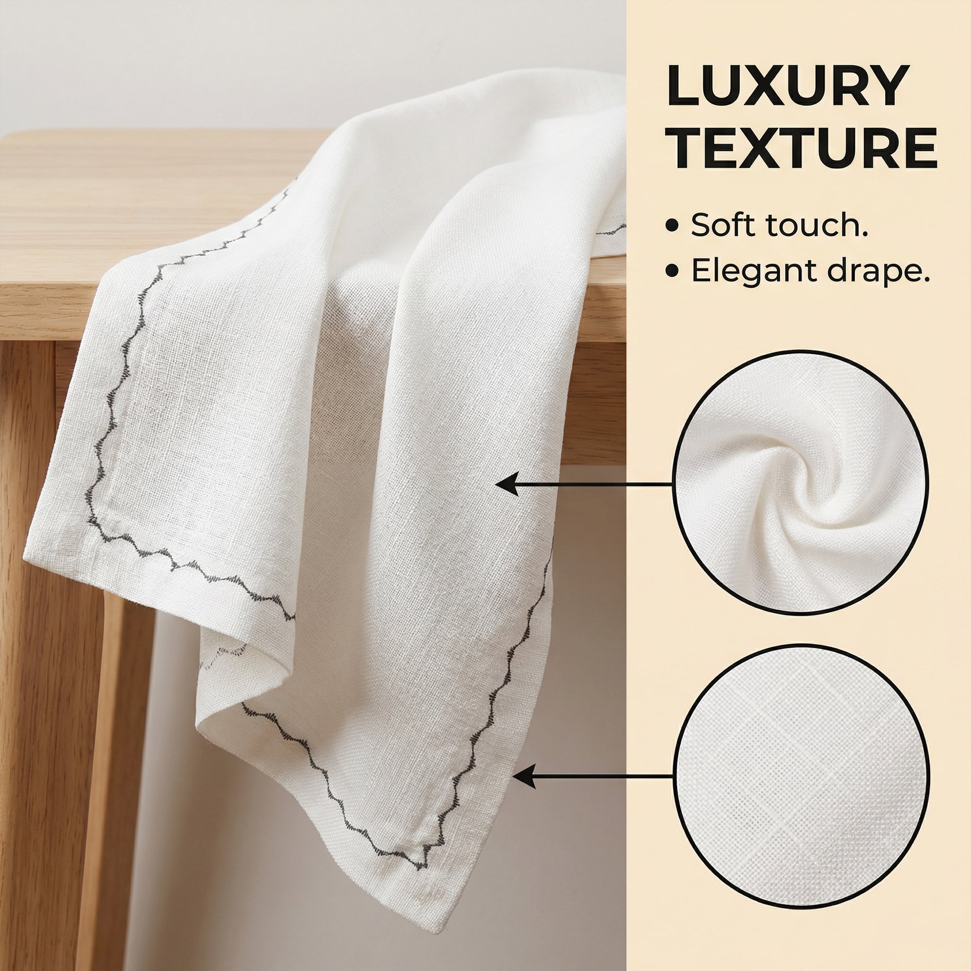 Unique Bargains 6Pcs Linen Washable Reusable Cloth Napkins White 20x20inch
