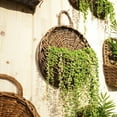 Travelwant Rattan Wicker Hanging Flower Pot, Half Round Rattan Railing