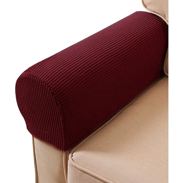 Armrest Chair Covers, Stretch Armchair Anti-slip Spandex For Furniture Protector, Set Of 2 (black)