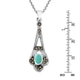thumbnail image 4 of AeraVida Vintage Sterling Silver Dangle Pendant w/ Oval Green Turquoise Necklace, 4 of 6