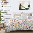 thumbnail image 4 of Colorful Spring Floral Bedding 3 Piece Duvet Cover Set Queen Size, Farmhouse Botanical Summer Soft Microfiber Comforter Cover with Zipper Closure & Pillowcases, Wrinkle & FadeResistant Quilt Cover, 4 of 9