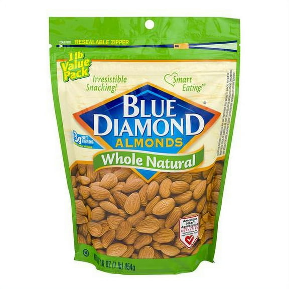 Blue Diamond Whole Natural Almonds (Pack of 3)