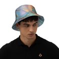 thumbnail image 6 of Daiia Pastel Abstract Fluid Art Pattern Bucket Hat - Trendy Cotton Sun Hat for Beach, Golf, Fishing - Fun Outdoor Vacation Boonie for Men and Women, 6 of 9