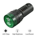 thumbnail image 5 of 5pcs Pilot Light /DC 12V Panel Indicator Flashing Alarm with Buzzer, Green, 5 of 5
