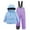 Blue, variant on Cute Graphic Kids Snow Suit Boys Girls Colorful Ski Suit Two Piece Set Artificial Fur Hooded Jacket & Kids Snow Bibs Pants Thickened Warm Winter Insulated Clothes