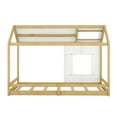 thumbnail image 5 of CLEARANCE! Twin Size House Bed with Roof and Window - White+Natural, 5 of 9