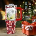 thumbnail image 2 of Christmas Tumbler 40oz With Lid and Straw - Santa, Trees, Reindeer, Snowflakes Cup - Insulated Coffee Mug Xmas Gifts for Women Men, 2 of 6
