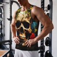 thumbnail image 5 of Rateoe Butterfly Flower Plant Skull Pattern Sleeveless Gym Shirt Muscle Tee Breathable Workout Shirt Slim-Fit Tank Quick Dry Fit Muscle Tank Top Bodybuilding Sleeveless T Shirt-Medium, 5 of 7