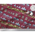 thumbnail image 2 of Soimoi Poly Georgette Fabric Tree,House & Raindrop Nature Print Fabric by The Yard 42 Inch Wide, 2 of 3