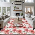 thumbnail image 3 of Large Area Rugs for Living Room Bedroom, Spring Flowers 6'x9' Rug Washable Carpet Runner Indoor Outdoor, Farmhouse Chinese Pink White Floral Non Slip Floor Mats Rug for Kitchen, Playroom, 3 of 8