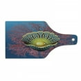 thumbnail image 1 of Pearls Cutting Board, Giant Majestic Unique Pearl Mussel and Ivy Coral Deep down in the Sea Art Print, Tempered Glass Cutting and Serving Board, Wine Bottle Shape, Blue Red Yellow, by Ambesonne, 1 of 1