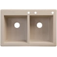 thumbnail image 3 of Transolid Radius 33in x 22in silQ Granite Drop-in Double Bowl Kitchen Sink with 3 CDE Faucet Holes, In Espresso, 3 of 5