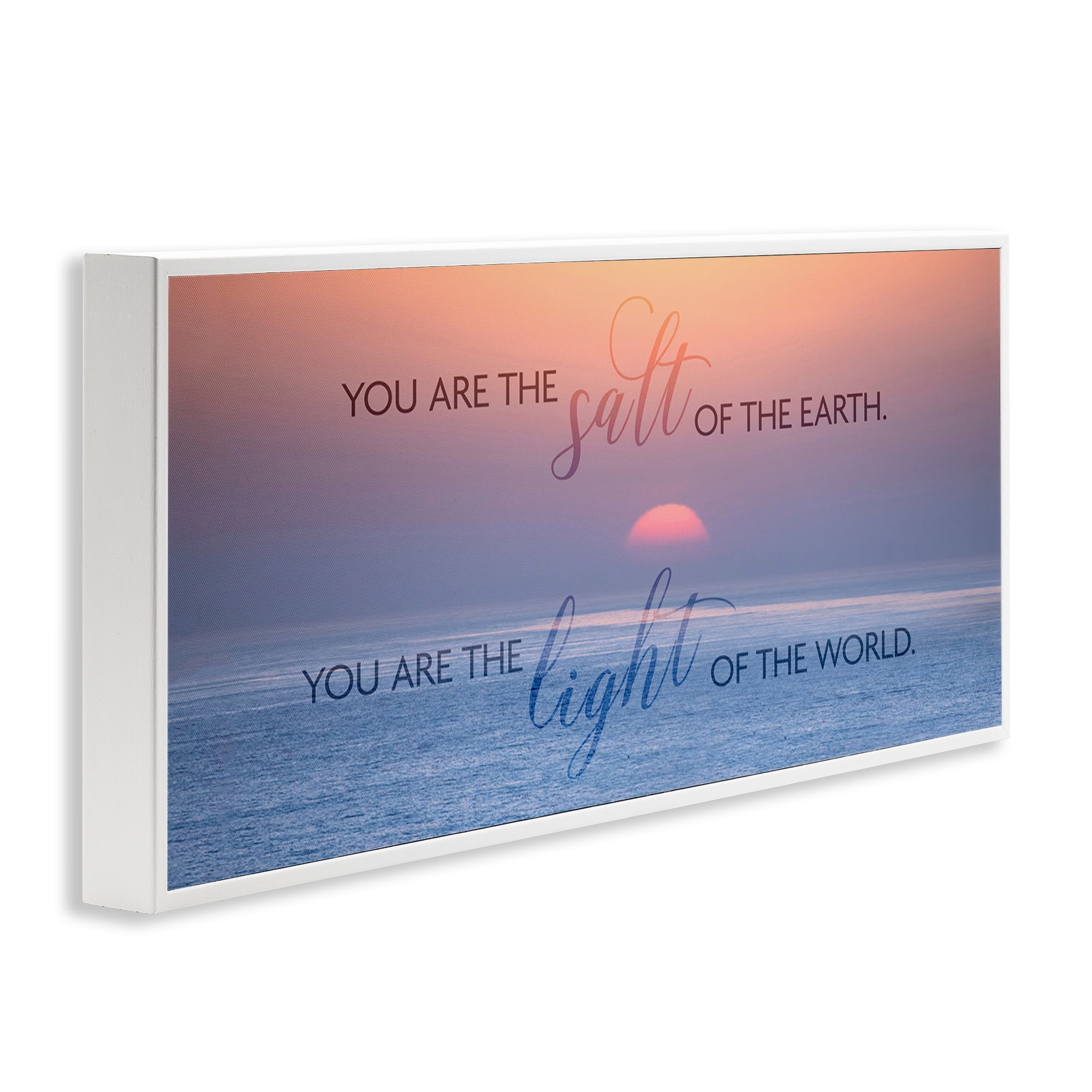 Stupell Industries Light Of The World Landscape Painting White Framed Art Print Wall Art, 30 x 13