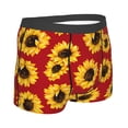 thumbnail image 4 of Uemuo Sunflowers On Red Pattern Men's Boxer Briefs,Trunk Anti-Chafing,Comfortable, Durable, and Stylish Underwear-Medium, 4 of 9