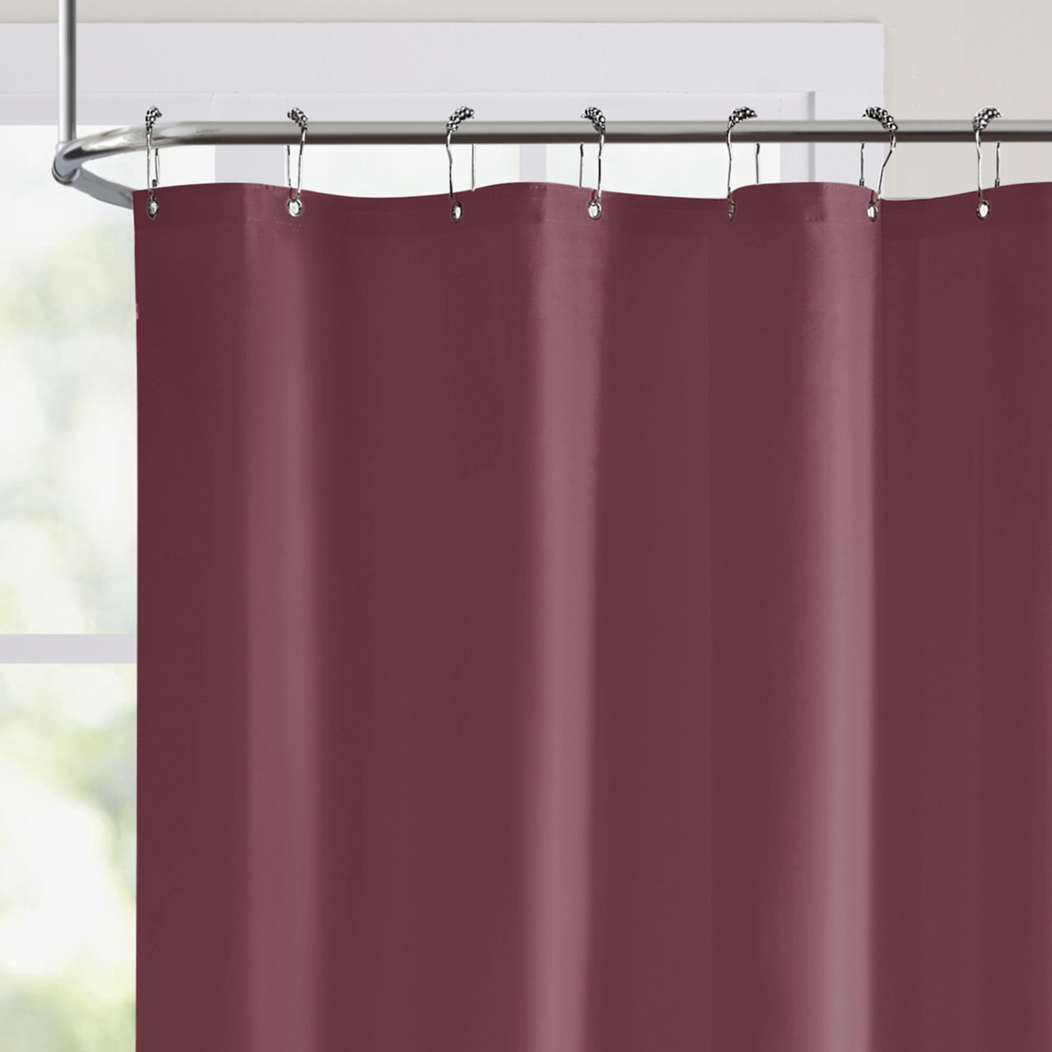 VCNY Home Hotel Style Burgundy Heavy Duty PEVA Shower Liner, 72" x 72"